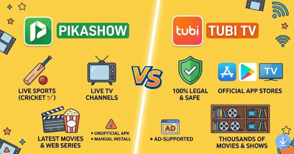 Pikashow vs Tubi TV – Which Streaming App is Better for Free Movies & Live TV